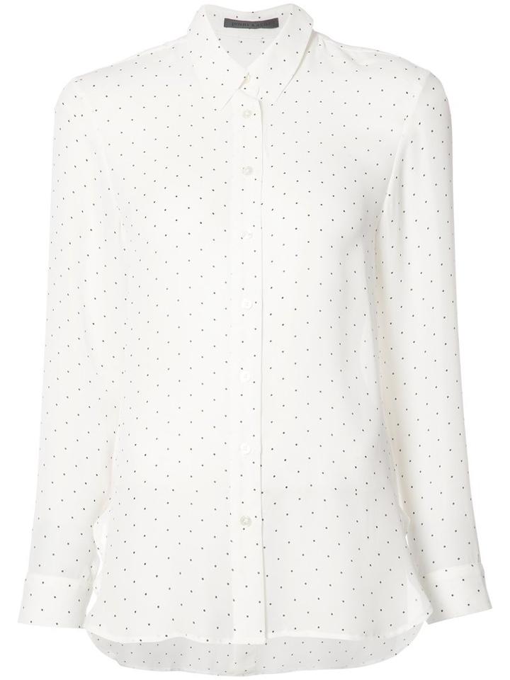 Jenni Kayne Crepe Polka Dot Shirt, Women's, Size: Small, White, Silk