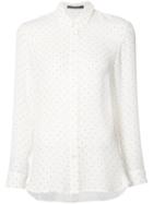 Jenni Kayne Crepe Polka Dot Shirt, Women's, Size: Small, White, Silk