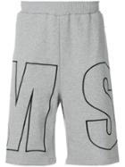 Msgm Logo Print Track Shorts - Grey