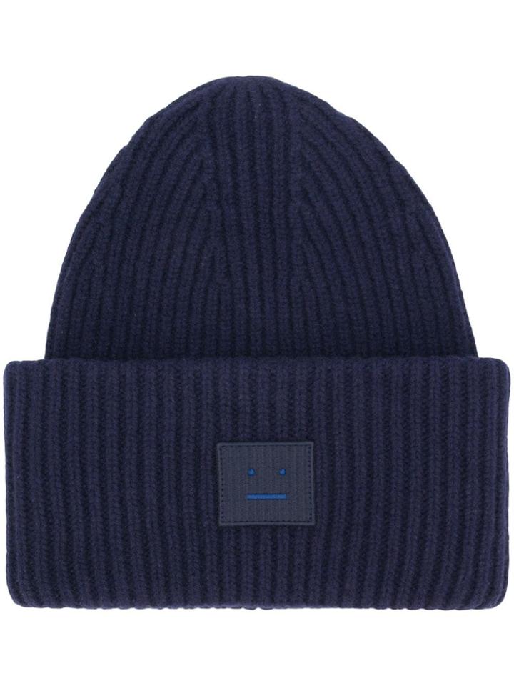 Acne Studios Ribbed Beanie Hat - Blue