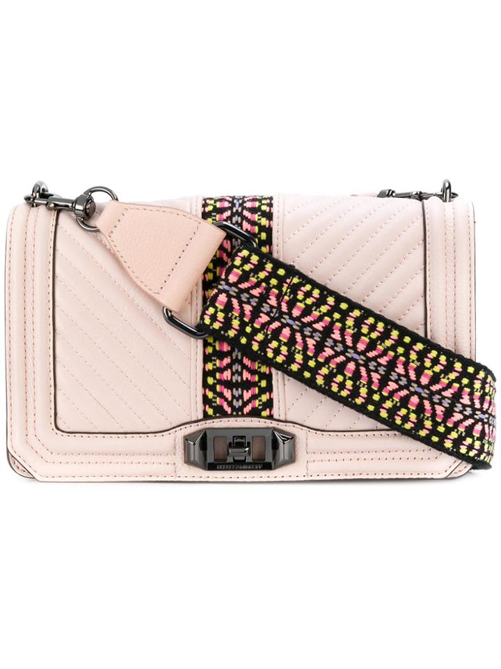 Rebecca Minkoff Quilted Aztec Print Crossbody Bag - Pink & Purple