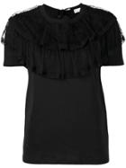 Red Valentino Loose Ruffled Blouse - Black