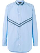 No21 - Chevron Pattern Shirt - Men - Cotton - 50, Blue, Cotton