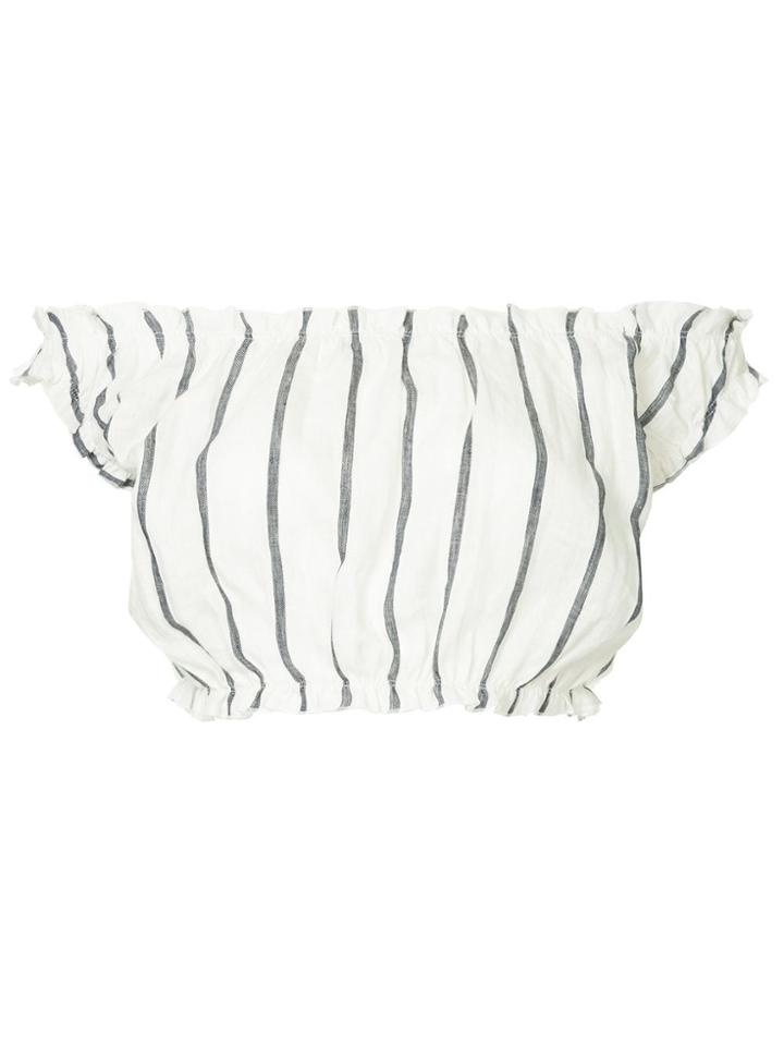 Suboo Eden Stripe Crop Top - White