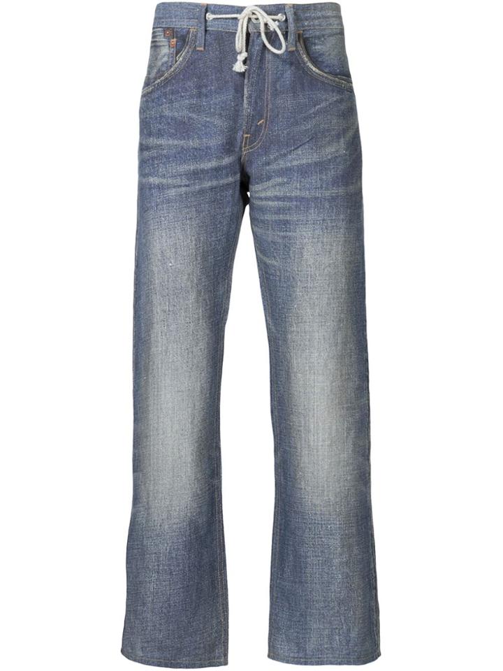 Junya Watanabe Comme Des Garçons Man Lace Waist Bootcut Jeans - Blue