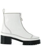 Nicole Saldaña Zip Front Ankle Boots - White
