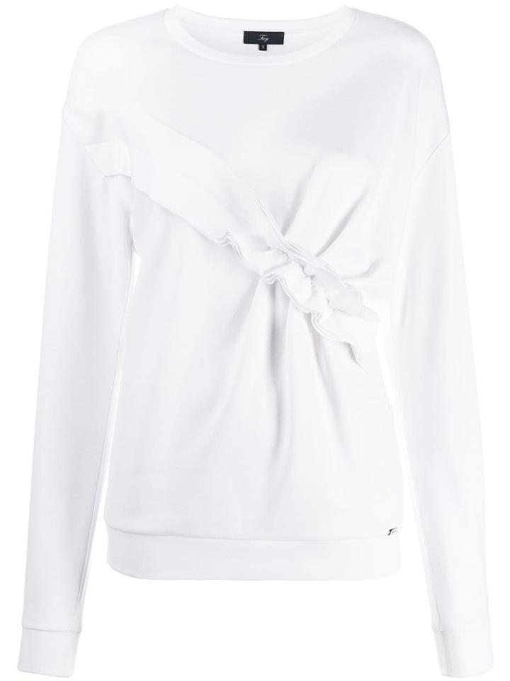 Fay Ruched Panel Jumper - White