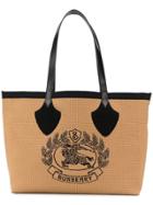 Burberry Knitted Archive Crest Tote - Neutrals