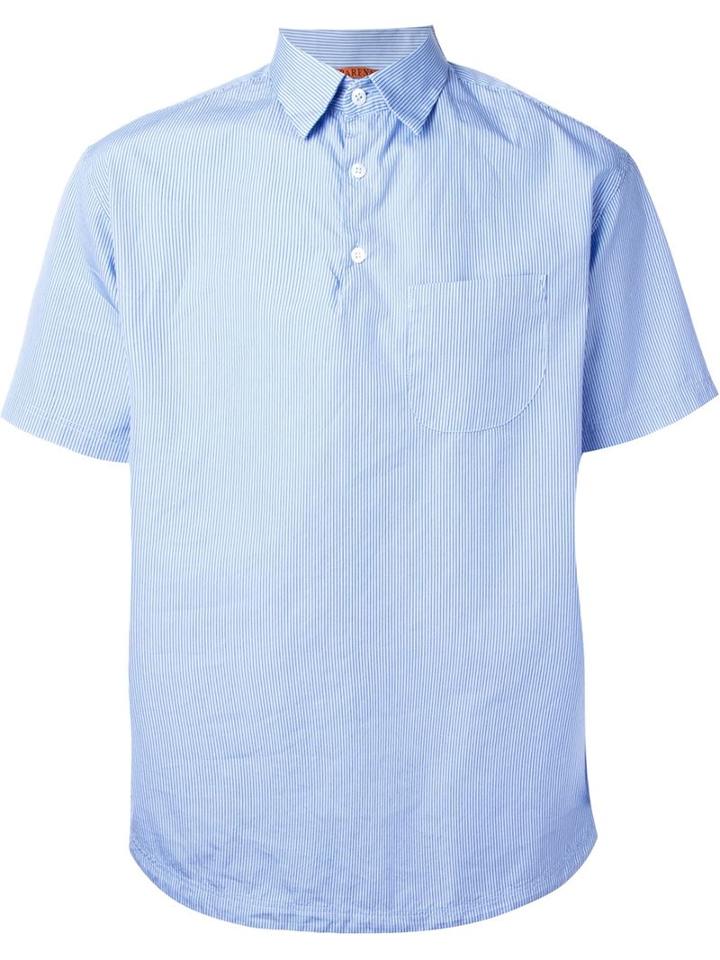 Barena Pinstripe Short Sleeve Button Down Collar Shirt