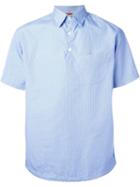 Barena Pinstripe Short Sleeve Button Down Collar Shirt