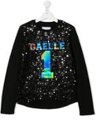 Gaelle Paris Kids Teen Sequin-embellished Logo Sweatshirt - Black