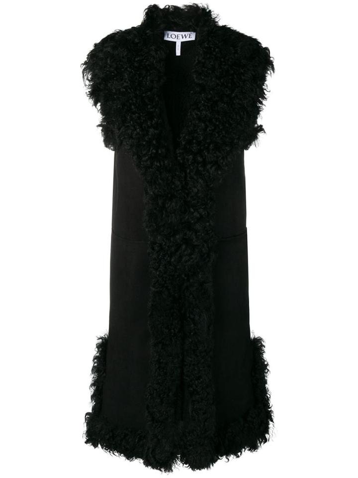 Loewe Long Vest Coat - Black