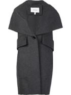 Derek Lam 10 Crosby Sleeveless Shawl Collar Coat, Women's, Size: 8, Grey, Acrylic/polyester/wool