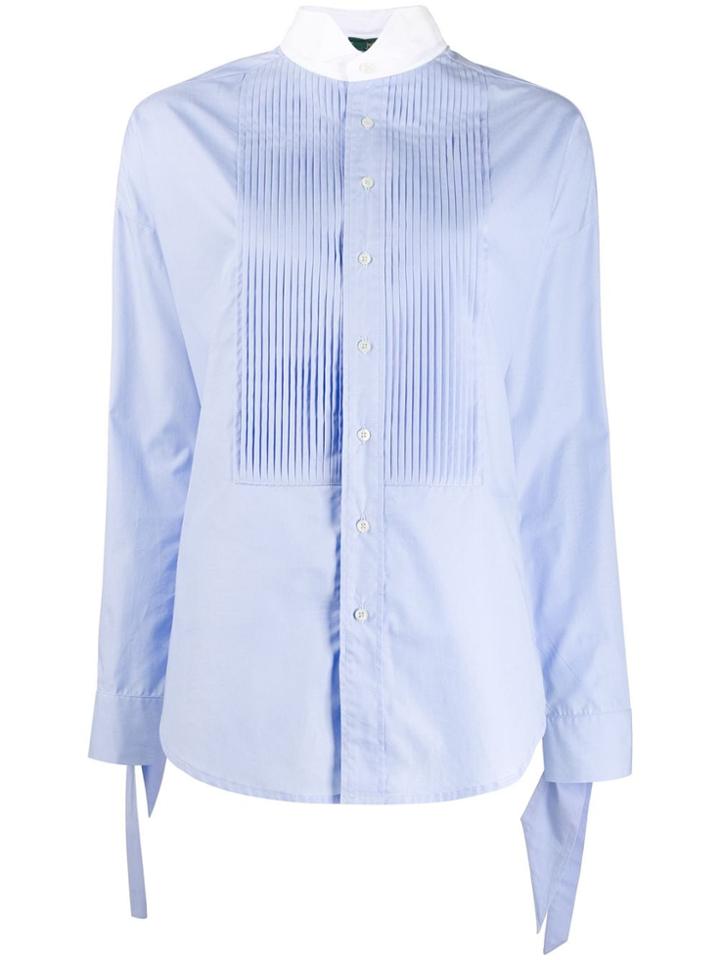Jejia Pleated Bib Shirt - Blue