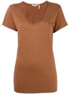 Helmut Lang Scoop Neck T-shirt, Women's, Size: Medium, Brown, Cotton/cashmere