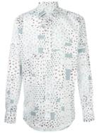 Etro Micro Paisley Print Shirt, Men's, Size: 43, White, Cotton
