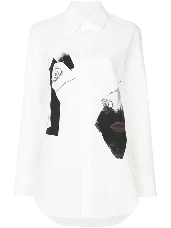 Yohji Yamamoto Face Collage Print Shirt - White