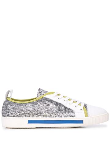 Carven Sequin Sneakers - Silver