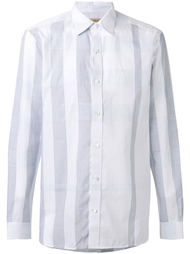 Burberry - Striped Shirt - Men - Cotton/linen/flax - L, Blue, Cotton/linen/flax