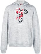 Mostly Heard Rarely Seen 8-bit Motorcycle Print Hoodie - Grey
