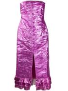 Attico Foil Bandeau Midi Dress - Pink