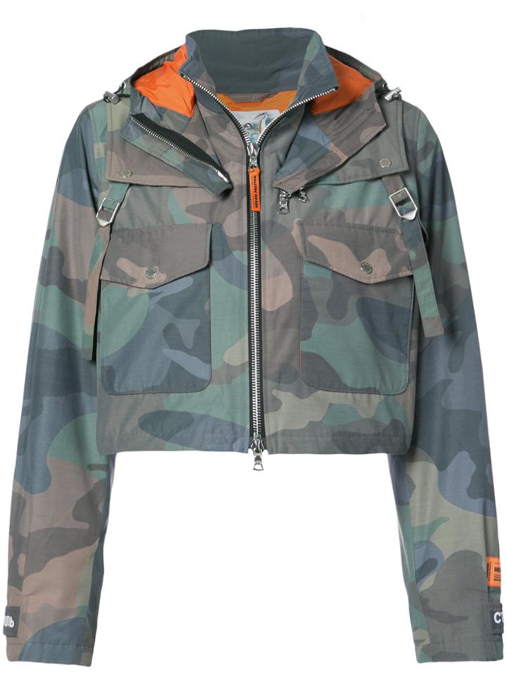 Heron Preston Cropped Faded Camouflage Jacket - Multicolour