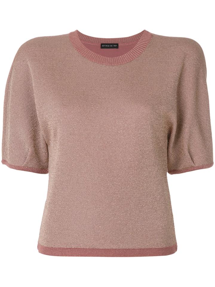Etro Shortsleeved Sweater - Pink & Purple