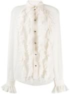 Philosophy Di Lorenzo Serafini Flute Sleeve Ruffle Shirt - Neutrals