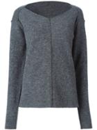 Stella Mccartney Exposed Seam Sweater, Women's, Size: 42, Grey, Polyamide/virgin Wool