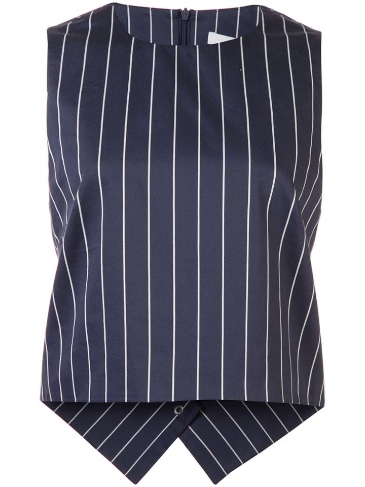 Tibi Striped Sleeveless Top - Blue