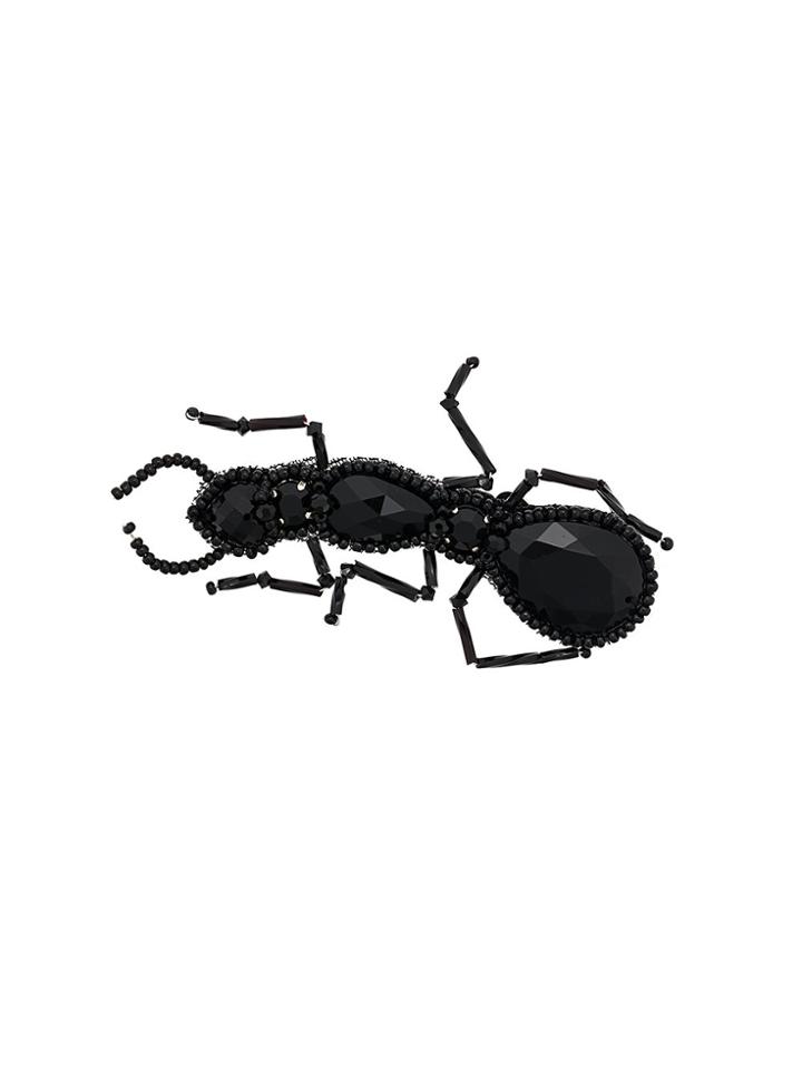Red Valentino Embellished Ant Brooch - Black