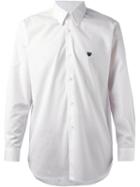 Comme Des Garçons Play Embroidered Heart Shirt, Men's, Size: Large, White, Cotton
