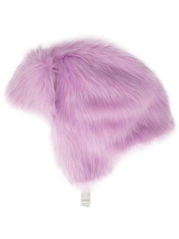 Landlord Faux Fur Trapper Hat - Purple