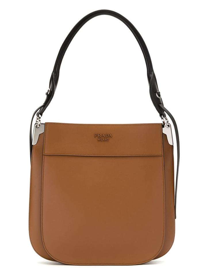 Prada Prada 1bc076vooh2aix F0r6pcognac+nero Furs & Skins->leather -