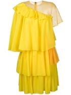 House Of Holland Panelled Tiered Dress - Yellow