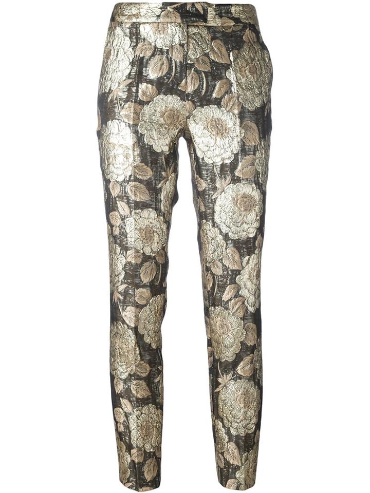 Christian Pellizzari Floral Jacquard Trousers, Women's, Size: 40, Grey, Viscose/polyester/silk/polyamide