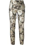 Christian Pellizzari Floral Jacquard Trousers, Women's, Size: 40, Grey, Viscose/polyester/silk/polyamide