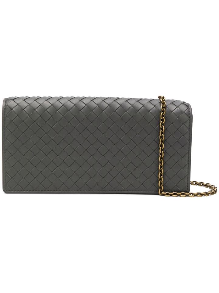 Bottega Veneta Intrecciato Chain Wallet - Grey