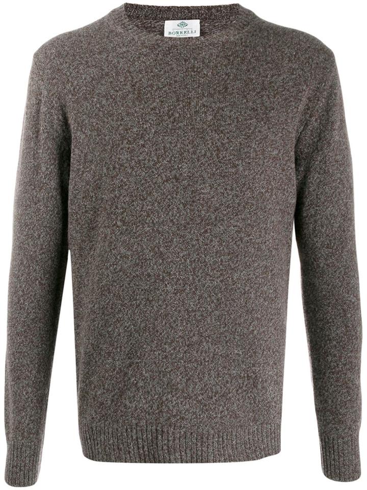 Borrelli Speckled Crew Neck Jumper - Grey