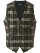 Tagliatore Checked Slim-fit Waistcoat - Green