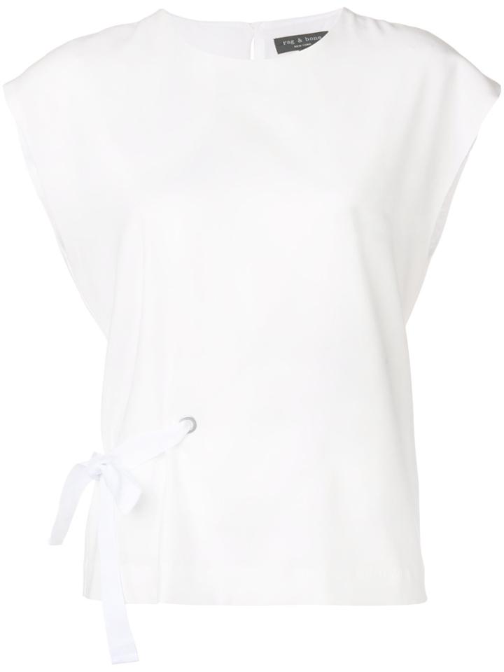 Rag & Bone A Side Tie T-shirt - White