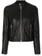 Dondup Button Collar Biker Jacket - Black