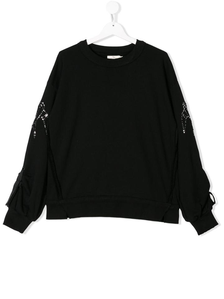 Andorine Teen Embroidered Sweatshirt - Black