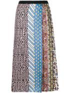 Carven Mixed-print Pleated Midi Skirt - Multicolour