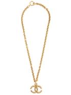 Chanel Vintage Logo Chain Necklace, Metallic