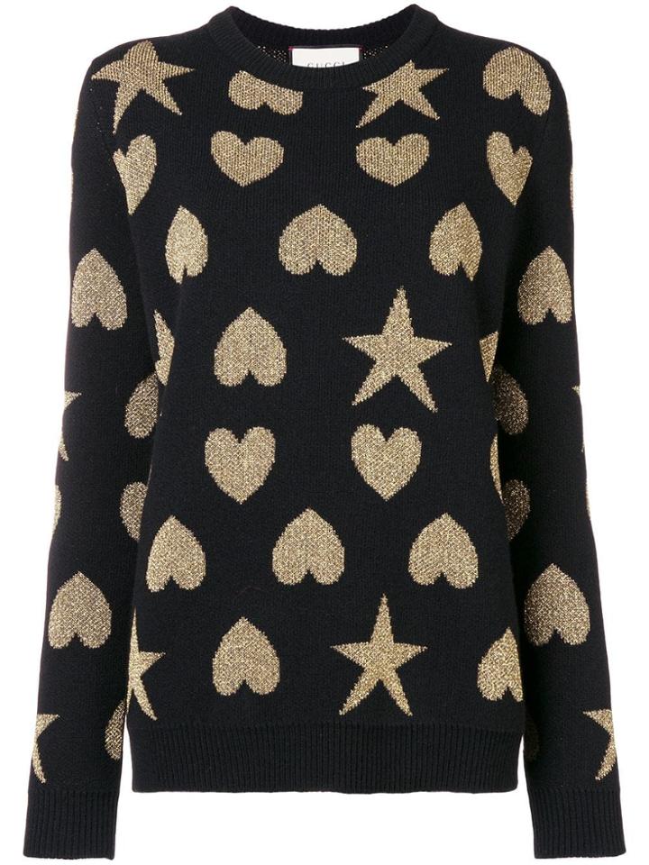 Gucci Contrast Shape Knitted Sweater - Black