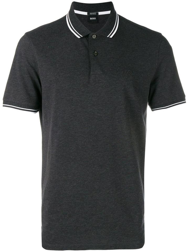 Boss Hugo Boss Stripe Detail Polo Shirt - Grey