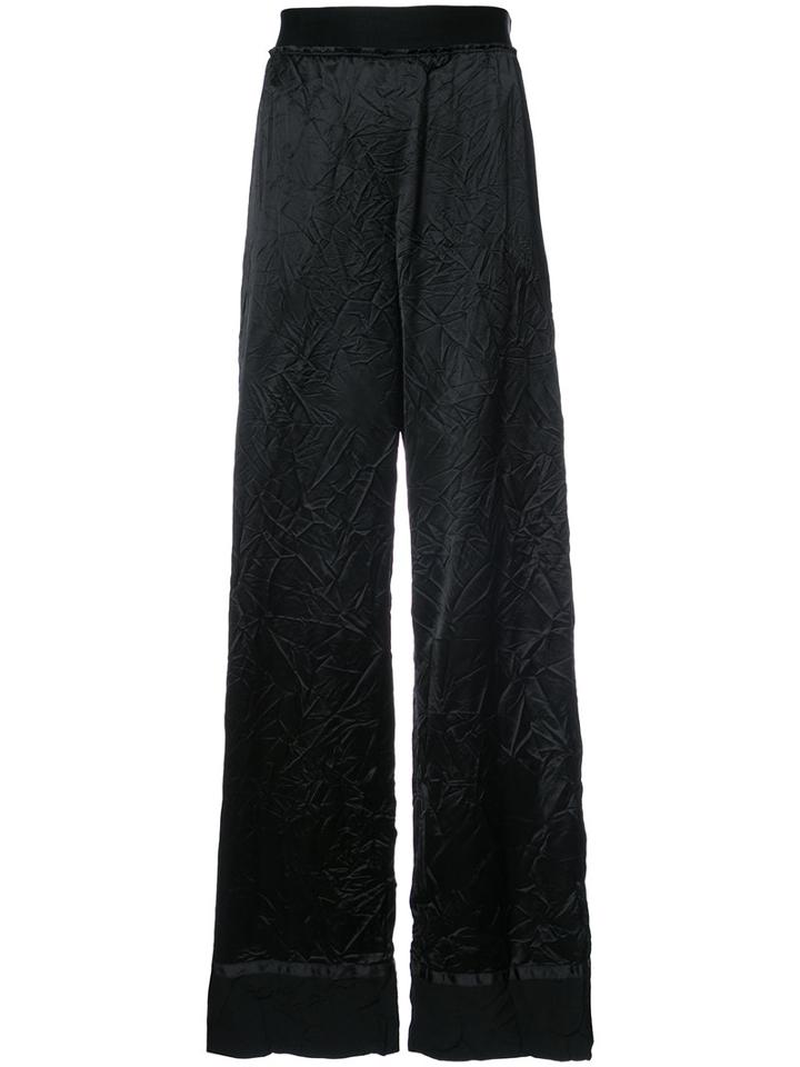 Maison Margiela - Crease-effect Trousers - Women - Viscose/wool - 42, Black, Viscose/wool