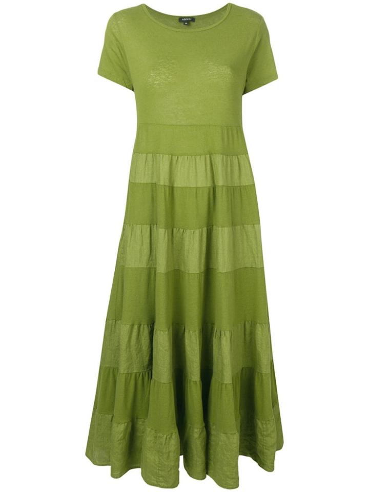 Aspesi Panelled T-shirt Dress - Green