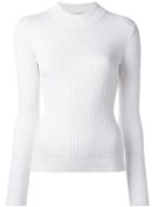 Courrèges Ribbed High Neck Knitted Top